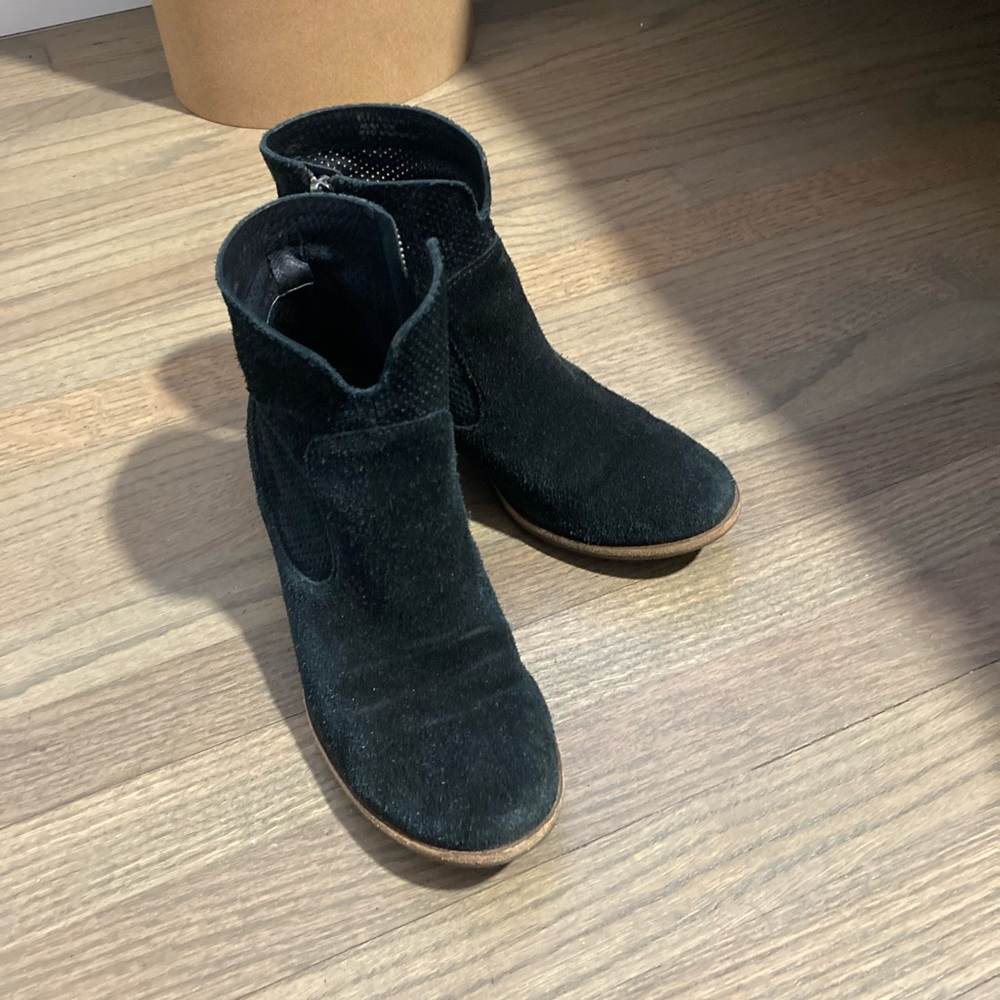 Kork-Ease Black Suede Ankle Boots